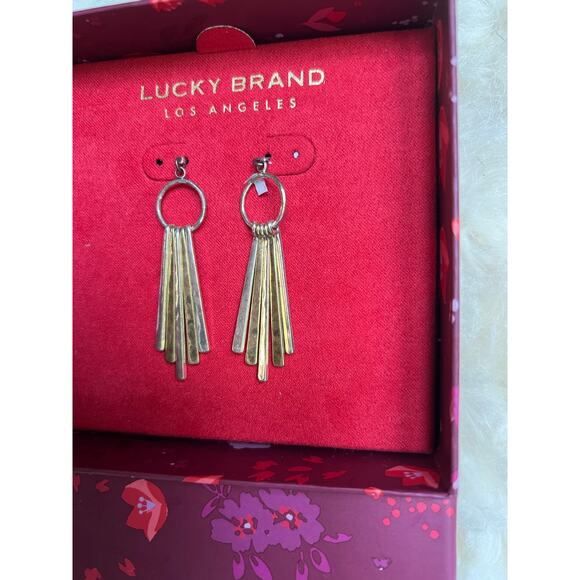 Lucky Brand Mixed Hammered Metal Dangly Earrings - Picture 4 of 4